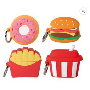 NEW Zsou Figural AirPods Pro Rubber Fast Food Case Pack 4 Style Donut Fries Gift
